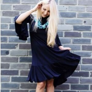 NWOT LulaRoe Maurine Black Velour Swing Dress